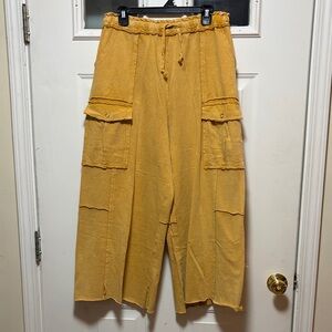 Easel Mustard Wide Leg Pants